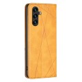 For Samsung Galaxy A55 Rhombus Texture Magnetic Leather Phone Case(Yellow)