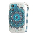 For Motorola Edge 40 Neo 3D Colored Horizontal Flip Leather Phone Case(Peacock Wreath)