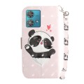 For Motorola Edge 40 Neo 3D Colored Horizontal Flip Leather Phone Case(Heart Panda)