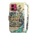 For Motorola Moto G84 3D Colored Horizontal Flip Leather Phone Case(Zoo)