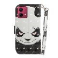 For Motorola Moto G84 3D Colored Horizontal Flip Leather Phone Case(Angry Bear)
