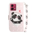 For Motorola Moto G84 3D Colored Horizontal Flip Leather Phone Case(Heart Panda)