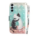 For Samsung Galaxy M54 3D Colored Horizontal Flip Leather Phone Case(Black White Cat)