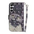 For Samsung Galaxy A05s 3D Colored Horizontal Flip Leather Phone Case(Hug Cat)