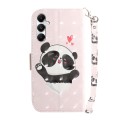 For Samsung Galaxy A05s 3D Colored Horizontal Flip Leather Phone Case(Heart Panda)
