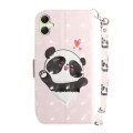 For Samsung Galaxy A05 3D Colored Horizontal Flip Leather Phone Case(Heart Panda)