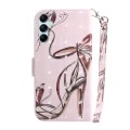 For Samsung Galaxy A15 3D Colored Horizontal Flip Leather Phone Case(Butterfly High-heeled)