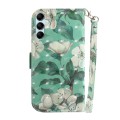 For Samsung Galaxy A15 3D Colored Horizontal Flip Leather Phone Case(Watercolor Flower)