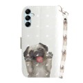 For Samsung Galaxy A15 3D Colored Horizontal Flip Leather Phone Case(Pug)