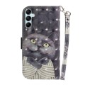 For Samsung Galaxy A15 3D Colored Horizontal Flip Leather Phone Case(Hug Cat)