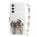 For Samsung Galaxy S24 5G 3D Colored Horizontal Flip Leather Phone Case(Pug)