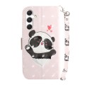For Samsung Galaxy S24 5G 3D Colored Horizontal Flip Leather Phone Case(Heart Panda)