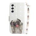 For Samsung Galaxy S24+ 5G 3D Colored Horizontal Flip Leather Phone Case(Pug)