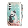 For Samsung Galaxy S24+ 5G 3D Colored Horizontal Flip Leather Phone Case(Black White Cat)