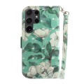 For Samsung Galaxy S24 Ultra 5G 3D Colored Horizontal Flip Leather Phone Case(Watercolor Flower)