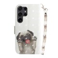 For Samsung Galaxy S24 Ultra 5G 3D Colored Horizontal Flip Leather Phone Case(Pug)