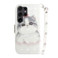 For Samsung Galaxy S24 Ultra 5G 3D Colored Horizontal Flip Leather Phone Case(Cute Cat)