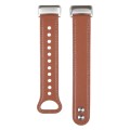 For Fitbit Charge 5 PU Leather Replacement Watch Band(Brown)