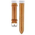 For Fitbit Charge 5 18mm Bamboo Joint Texture Genuine Leather Watch Band(Light Brown)
