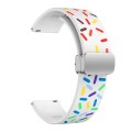 For Samsung Galaxy Watch 6 / 6 Classic Sports Rainbow Dots Magnetic Black Buckle Silicone Watch Band