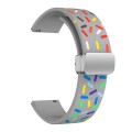 For Samsung Galaxy Watch 6 / 6 Classic Sports Rainbow Dots Magnetic Black Buckle Silicone Watch Band