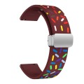 For Samsung Galaxy Watch 6 / 6 Classic Sports Rainbow Dots Magnetic Black Buckle Silicone Watch Band