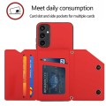 For Samsung Galaxy A15 Skin Feel PU + TPU + PC Card Slots Phone Case(Red)