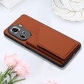 For OPPO Reno11 Global Skin Feel PU + TPU + PC Card Slots Phone Case(Brown)