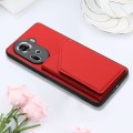 For OPPO Reno11 Global Skin Feel PU + TPU + PC Card Slots Phone Case(Red)