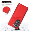 For OPPO Reno11 Global Skin Feel PU + TPU + PC Card Slots Phone Case(Red)