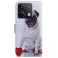 For Xiaomi Redmi Note 13 5G Coloured Drawing Flip Leather Phone Case(Pug)