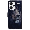 For Xiaomi Redmi Note 13 Pro+ 5G Coloured Drawing Flip Leather Phone Case(Lion)
