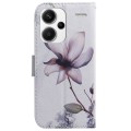 For Xiaomi Redmi Note 13 Pro+ 5G Coloured Drawing Flip Leather Phone Case(Magnolia)
