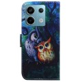 For Xiaomi Redmi Note 13 Pro 5G Coloured Drawing Flip Leather Phone Case(Oil Painting Owl)