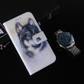 For Xiaomi Poco M6 Pro 4G Coloured Drawing Flip Leather Phone Case(White Wolf)