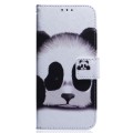 For Samsung Galaxy M54 Coloured Drawing Flip Leather Phone Case(Panda)