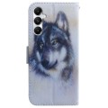 For Samsung Galaxy A05s Coloured Drawing Flip Leather Phone Case(White Wolf)