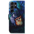 For Samsung Galaxy S24 Ultra 5G Coloured Drawing Flip Leather Phone Case(Oil Painting Owl)