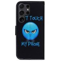 For Samsung Galaxy S24 Ultra 5G Coloured Drawing Flip Leather Phone Case(Anger)