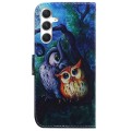 For Samsung Galaxy S24+ 5G Coloured Drawing Flip Leather Phone Case(Oil Painting Owl)