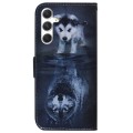 For Samsung Galaxy S24+ 5G Coloured Drawing Flip Leather Phone Case(Wolf and Dog)