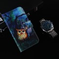 For OPPO Reno11 Pro Global Coloured Drawing Flip Leather Phone Case(Oil Painting Owl)