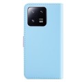 For Xiaomi 13 Pro Tricolor Stitching Horizontal Flip Leather Phone Case(Blue)