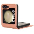 For Samsung Galaxy Z Flip5 5G Skin-feeling Half-split External Card Slot Folding Phone Case(Pink)