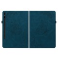 For Samsung Galaxy Tab S9 Butterfly Flower Embossed Leather Tablet Case(Blue)