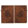 For Samsung Galaxy Tab 9+ Butterfly Flower Embossed Leather Tablet Case(Brown)