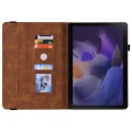 For Samsung Galaxy Tab 9+ Butterfly Flower Embossed Leather Tablet Case(Brown)