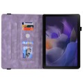 For Samsung Galaxy Tab 9+ Butterfly Flower Embossed Leather Tablet Case(Purple)