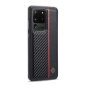 For Samsung Galaxy S20 Ultra LC.IMEEKE 3 in 1 Carbon Fiber Texture Shockproof Phone Case(Black)