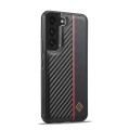 For Samsung Galaxy S22+ LC.IMEEKE 3 in 1 Carbon Fiber Texture Shockproof Phone Case(Black)